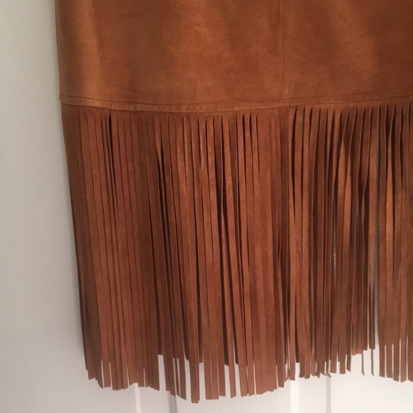 CARLISLE Genuine Suede Fringe Leather Skirt - Picture 9 of 12